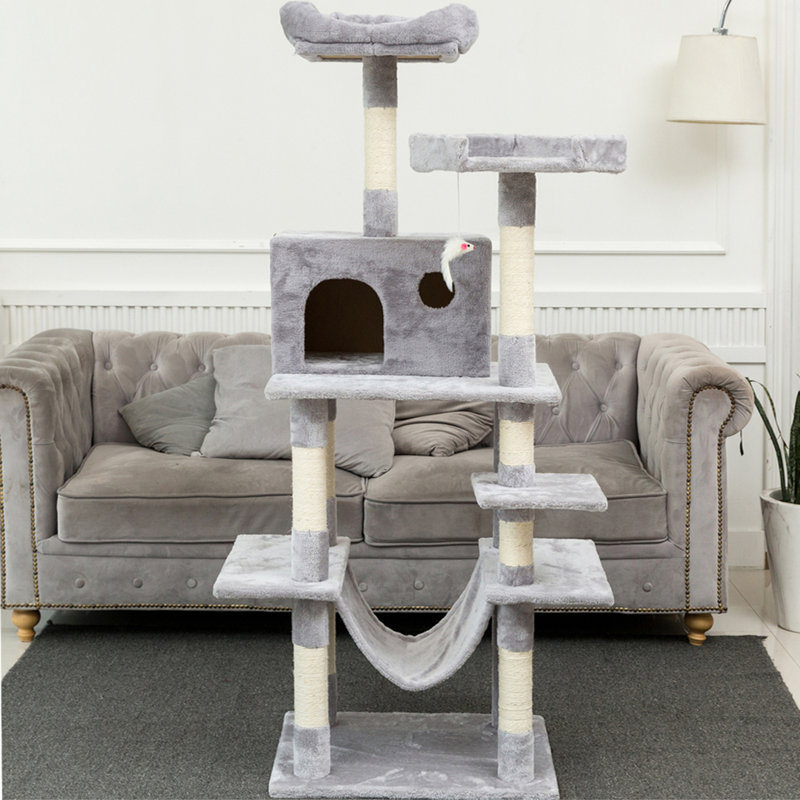gray cat tree