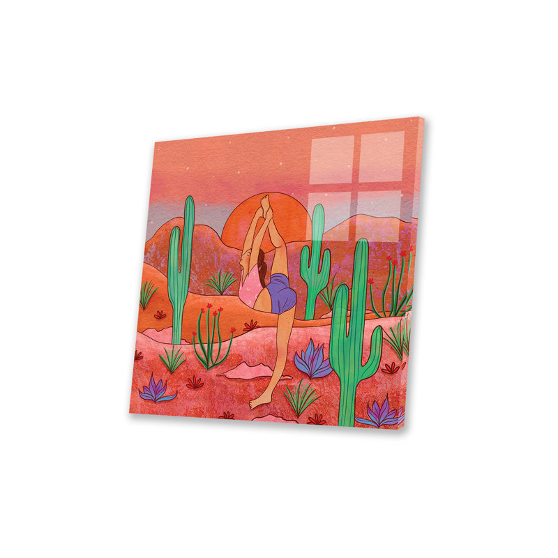 «Yoga In The Desert I» sur plastique / acrylique par Olivia Burki, peinture