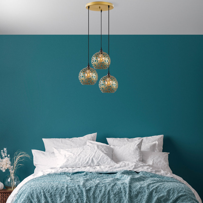 Elegant Adjustable Black Chandelier, Metal Body, 14.6 x 14.6 x 46.1 inches | Cap Diameter: 9.8 inches, Base Plate: 11.8 inches | Socket Type: 3 x E27 Max 40W, Perfect for Living Room & Dining Spaces, Stylish and Durable Design