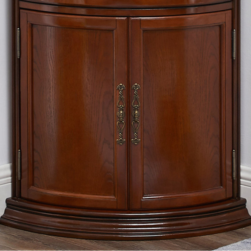 American-style display corner cabinet, Red Brown