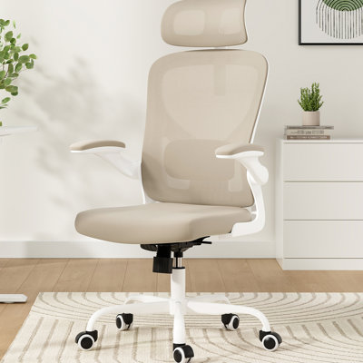 Comfortable Ergonomic Desk Chair With 5.1 - Inch Height Adjustable , 2 Lumbar Support, Breathable Mesh Back, And Flip Up , For Bedroom Gaming Office 3