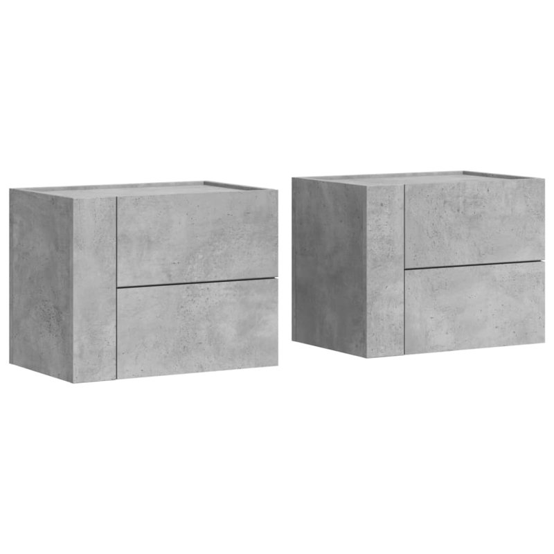 Ameerat 45cm W Manufactured Wood Bedside Table, Concrete Grey