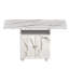 Table à manger pliante en bois: support de rangement, armoire, 6 roulettes, aspect marbre blanc, îlot de cuisine polyvalent et table d'appoint