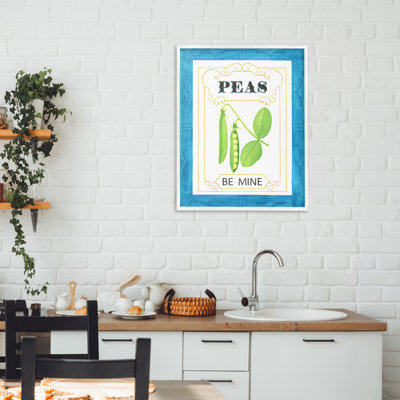 Peas Be Mine Pun Framed Giclee, design by Lara Beeston
