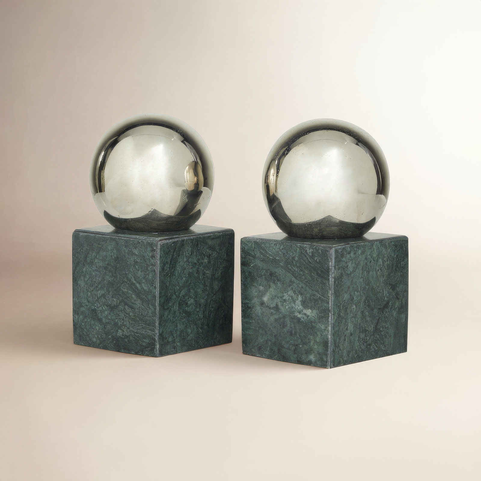 Non-skid Bookends, 7.05" H x 3.75" W x 3.75" D, Black/Silver