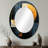 Black And Gold Geometrics Arches I - Gold Oval Wall Mirror Decor-818359331