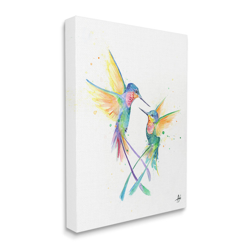«Rainbow Birds Flying Duo» par Marc Allante - impression sur toile tendue, H 30 po x l 24 po x P 1,5 po