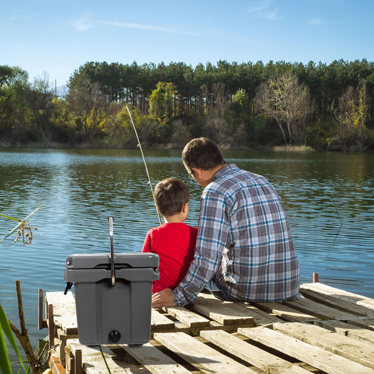 ITOPFOX Chiller Series 16 Qt. Insulated Portable Chest Cooler, With Heavy Duty Handle And Ice Retention H2sa22ot535