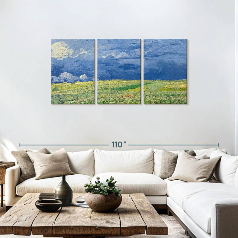 Alvord Wheatfields Under Thunderclouds, 36" H x 74" W