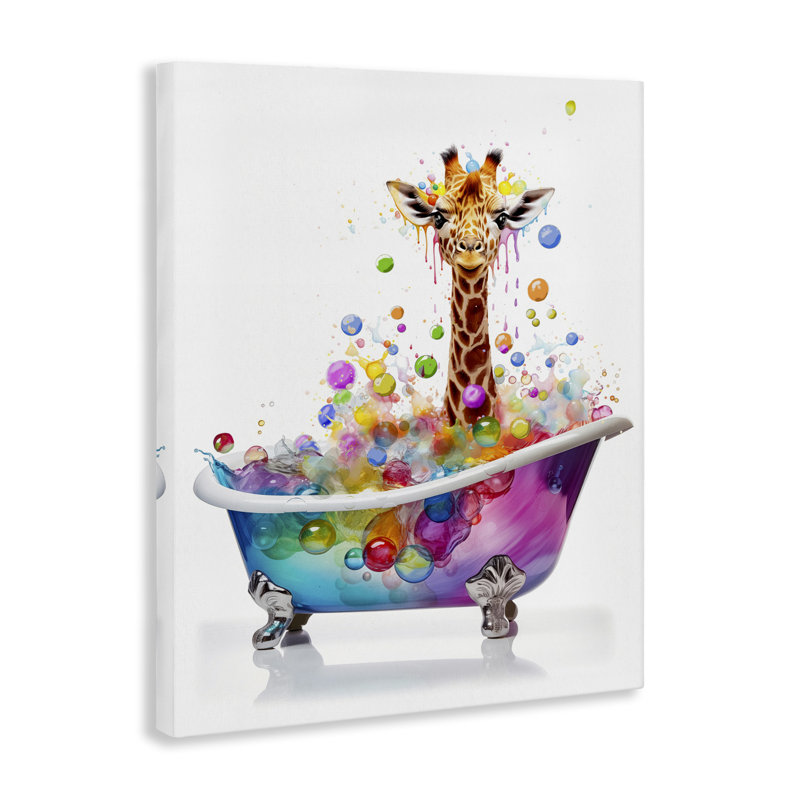 «Rainbow Bubble Bath», art mural sur toile par Mary Cunningham, H 30 po x l 24 po