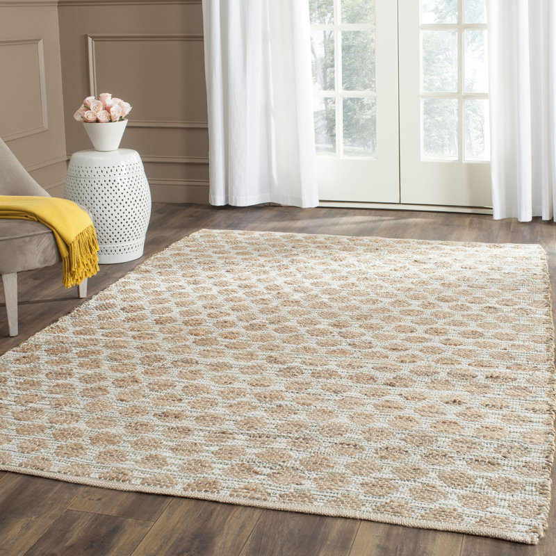 Tapis géométrique en jute et en coton tissé à la main Arria, Rectangle 10 pi x 14 pi