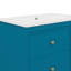 Ensemble de meuble-lavabo 30 po avec lavabo en céramique, ensemble de meuble-lavabo simple autoportant avec quatre tiroirs, unité de rangement de salle de bain moderne