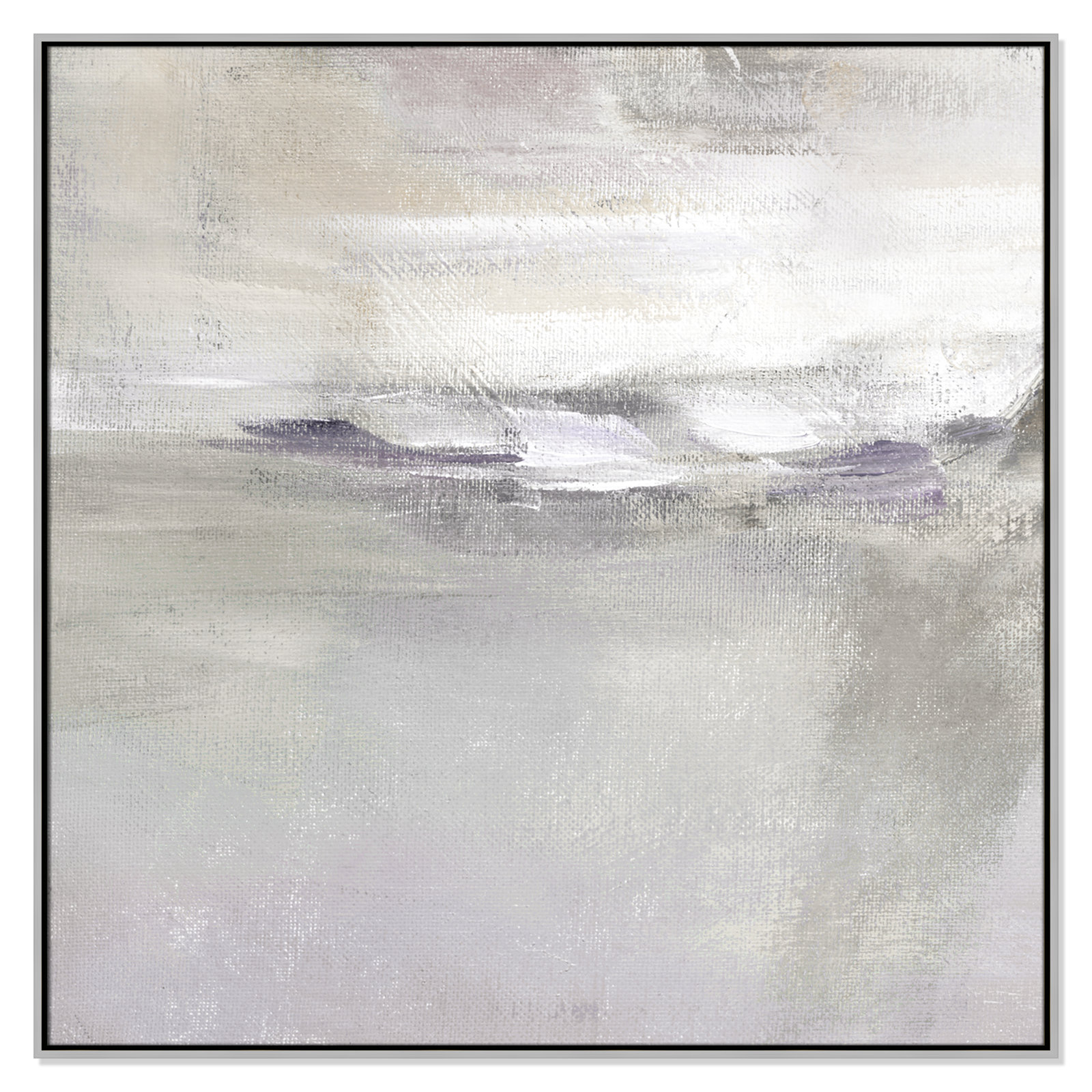 Abbott "Lilac Horizon" Print by Nan, 46.5" H x 46.5" W, Silver Framed