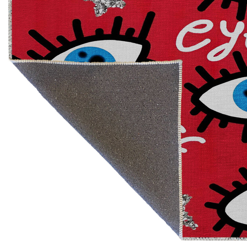Tapis rouge à motif de motif à œil rouge et motif à motif d'oeil rouge "Don't Take My Eyes Off You"