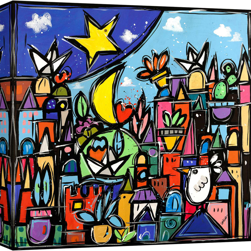 Happiness In The City by Wallas - Wrapped Canvas Print, 70cm H x 70cm W