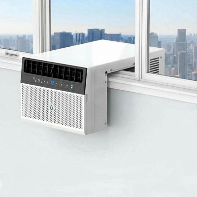 Climatiseur de selle de 6000 BTU, climatiseur en U au-dessus du seuil, climatiseur intelligent ultra silencieux avec Wi-Fi, refroidit 300 pieds carrés Pi, déshumidificateur, mode veille, installation facile