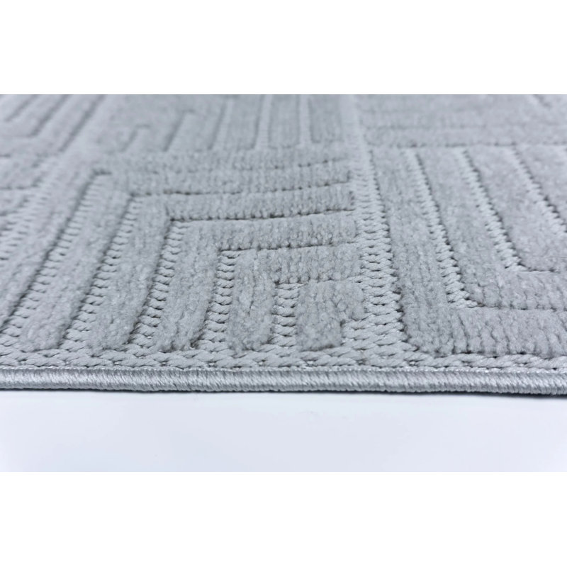 Tapis décoratif gris antidérapant Gateshead, Rectangle 5 pi 11 po x 8 pi 3 po