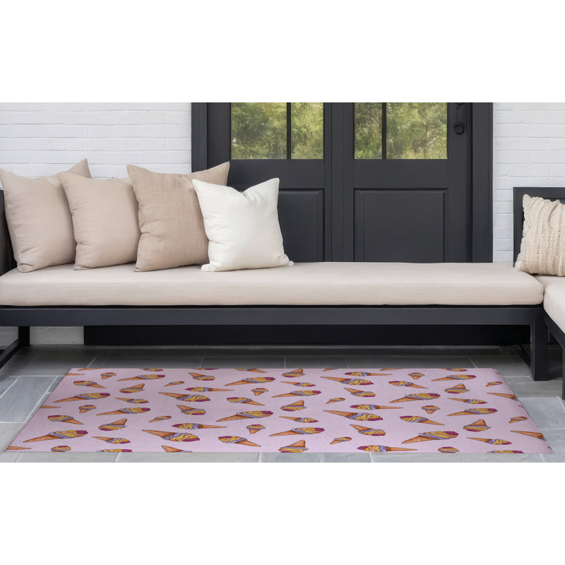 Tapis d'extérieur Summer Ice Cream, Rectangulaire 8 pi x 10 pi