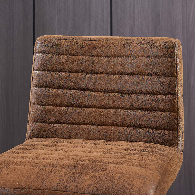 Tashina Vintage Suede Upholstered Bar Stool Height Adjustable Single 360 Swivel, Brown