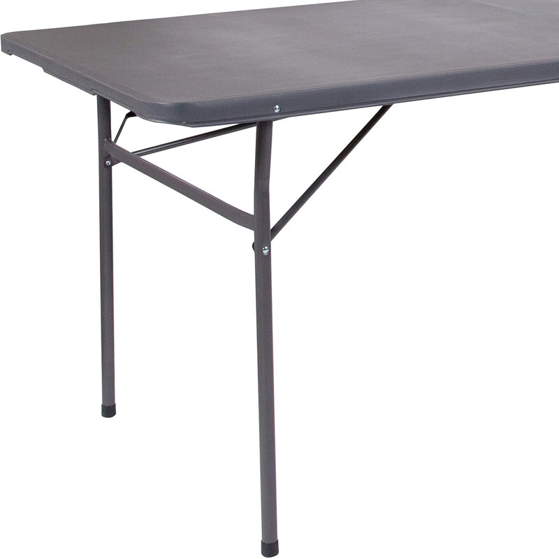 Rectangular Plastic Folding Event Table With Carrying Handle, Portable Banquet Table