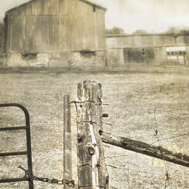 « farming-out the clôture big sky », reproduction de photo sur toile, H 24 po x l 16 po