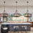 Farmhouse 8-light Rustic Brown Wood Drum Chandelier For Kitchen Island With No Bulbs Included