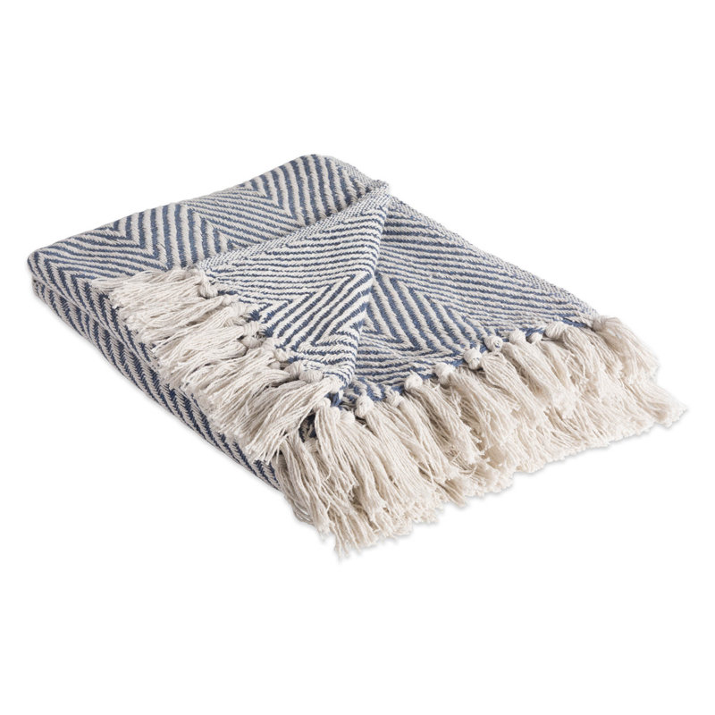 Dll Hand Woven Throw Blanket, Blue