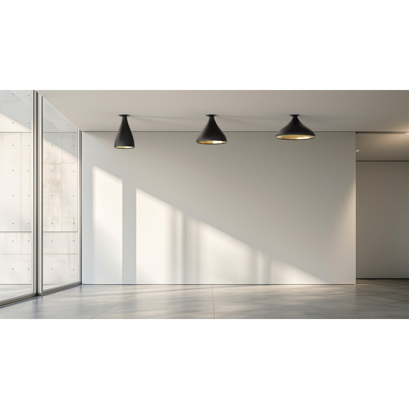 Lampe simple Swell (extérieur noir, intérieur laiton), Noir mat Laiton, Noir
