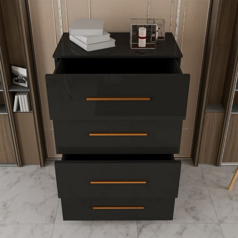 80 cm W Chest of 4 Drawers, Black