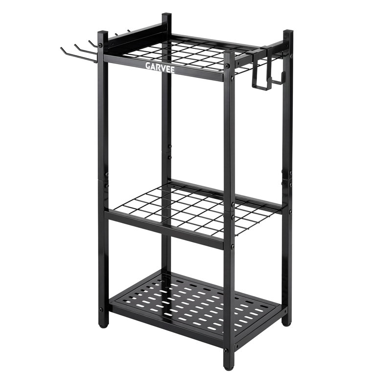Organisateur d'outils de jardin à 3 niveaux, support de rangement pour râteaux, pelles et balais dans un garage