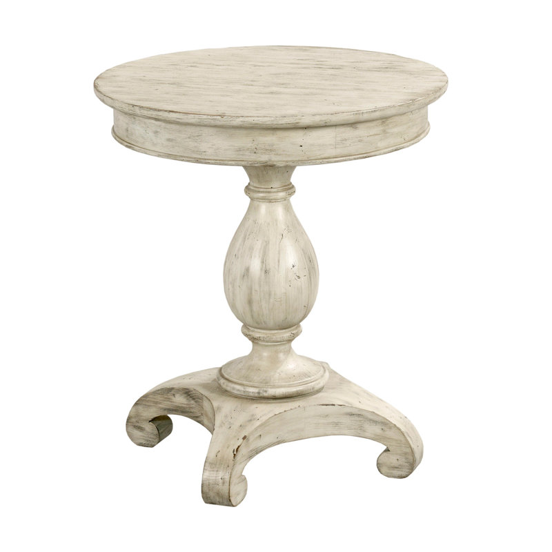 Table de bout à piédestal en bois massif Shaylène