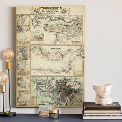 «Map of the Coast of», reproduction sur toile