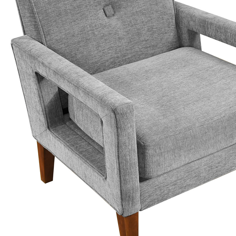 Ensemble de mobilier moderne 2 pièces pour salon : revêtement en chenille grise, ressorts ensachés, pieds en bois massif, montage facile. Style et coussins d'assise réversibles. Capacité : 3 personnes.