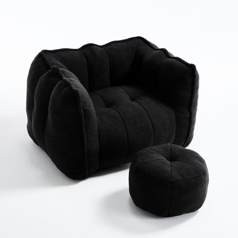 Sofas Upholstered Sofa, 23.23" H x 38.58" W x 31.5" D, Black Chenille