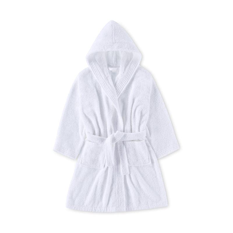 Peignoir à capuche Clean Design Home Youth, L, Blanc / Blanc