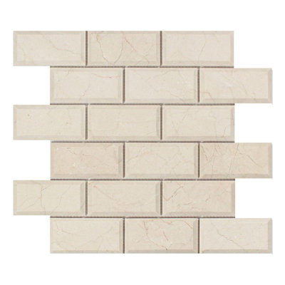 Carreau de mosaïque biseauté en marbre et brique à joint biseauté