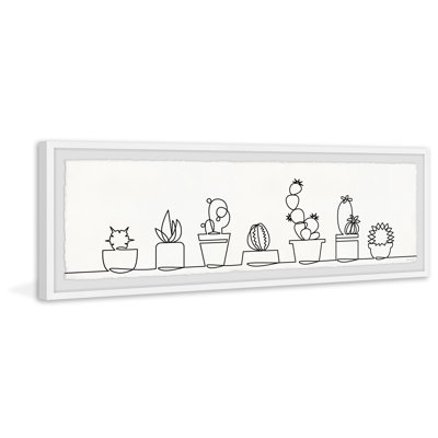 Succulent Line up 1 Piece Single Picture Frame Panoramic Wall Art
