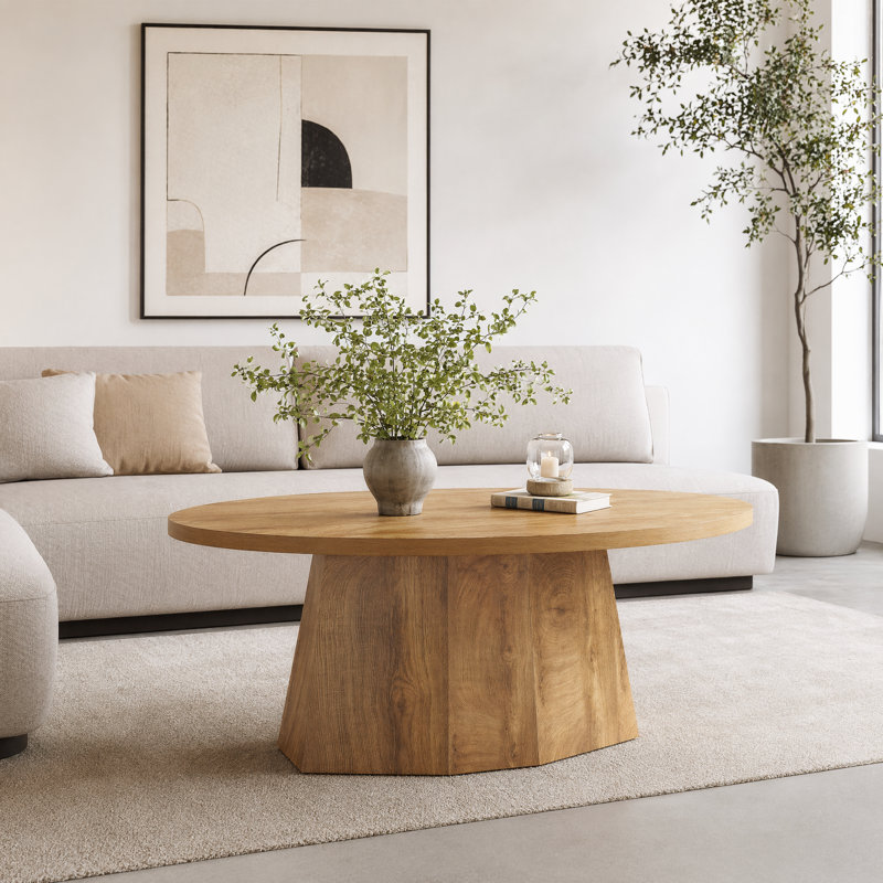 Table basse ovale 47 po, table d'appoint Farmhouse, Naturel