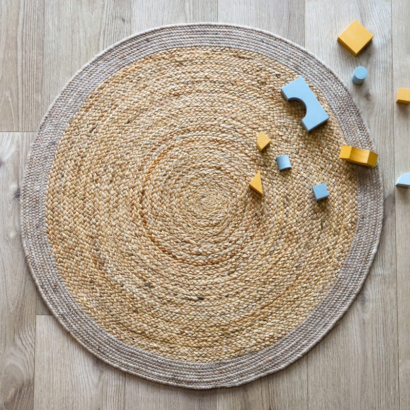 Round Mineo Solid Colour Hand Woven Area Rug, Round 140cm
