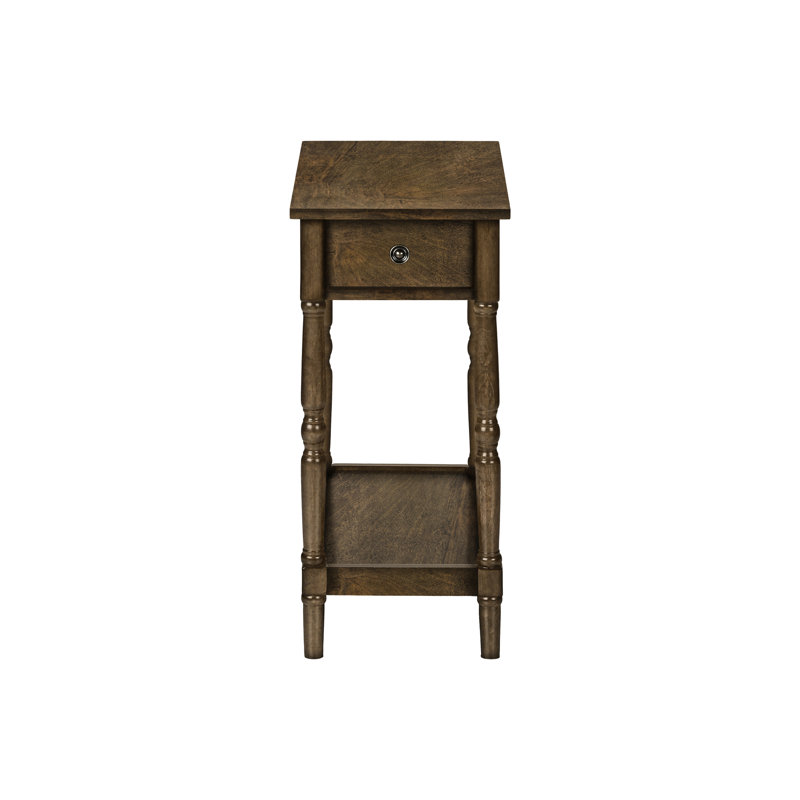 Table d'appoint pour petits espaces - Conception pratique avec étagère de rangement à 2 niveaux