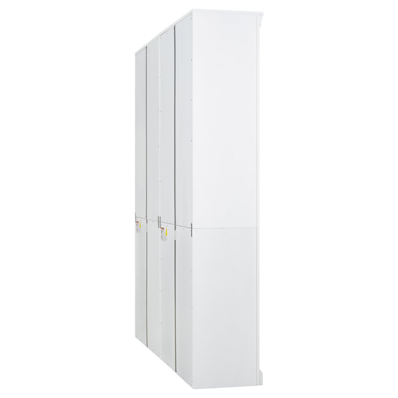 Tall Wood Bookcase with light strip and Adjustable Shelves, White, 83.4"H x 35.83"W x 15.35"D