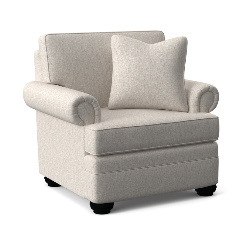 Bradbury Armchair, Snow Crypton Performance; 0884-91, Black Finish