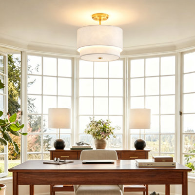 Breanna 3-Light Drum Flush Mount Ceiling Light