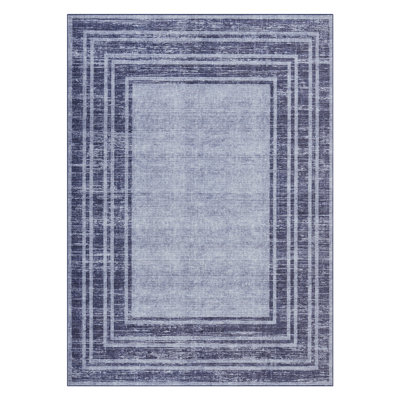 Machine Washable Area Rugs Soft Low-Pile,  Vintage Area Rug Non-Slip & Mark Resistant Carpet - Non-Shedding - Bedroom & Dining Decor