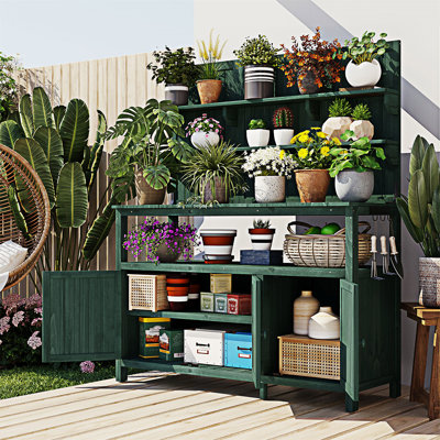 Table de plantation d'extérieur avec huche