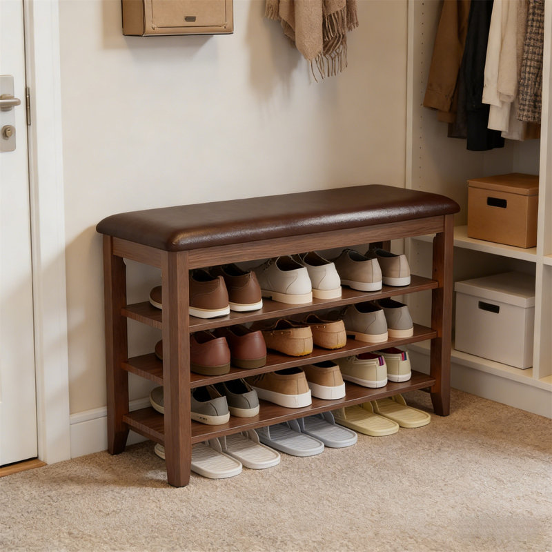 Premium Wooden Shoe Cabinet For Home, 20.4" H x 31.4" W x 11.8" D