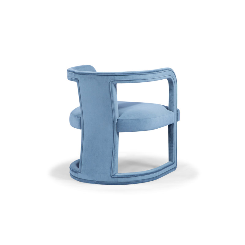 Metro Barrel Chair, Stax Dust Blue Performance Velvet