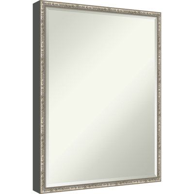 Pearce Silver Petite Bevel Wood Bathroom Wall Mirror