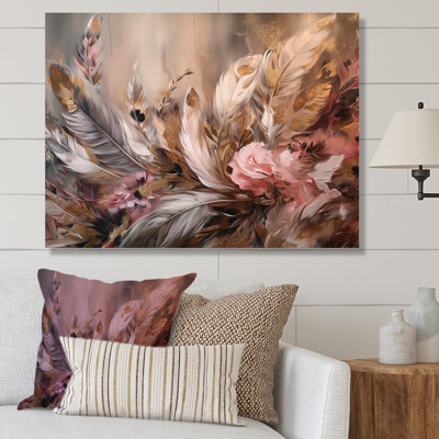 «Rotonia Gold Feather Wanderlust VI», reproduction sur toile