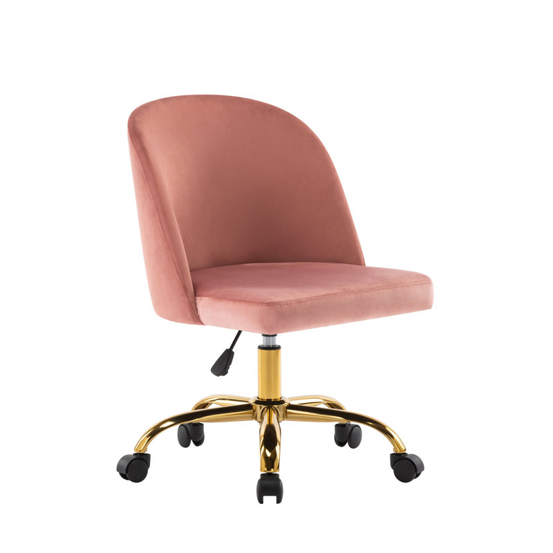 Velvet Office Chair, Pink